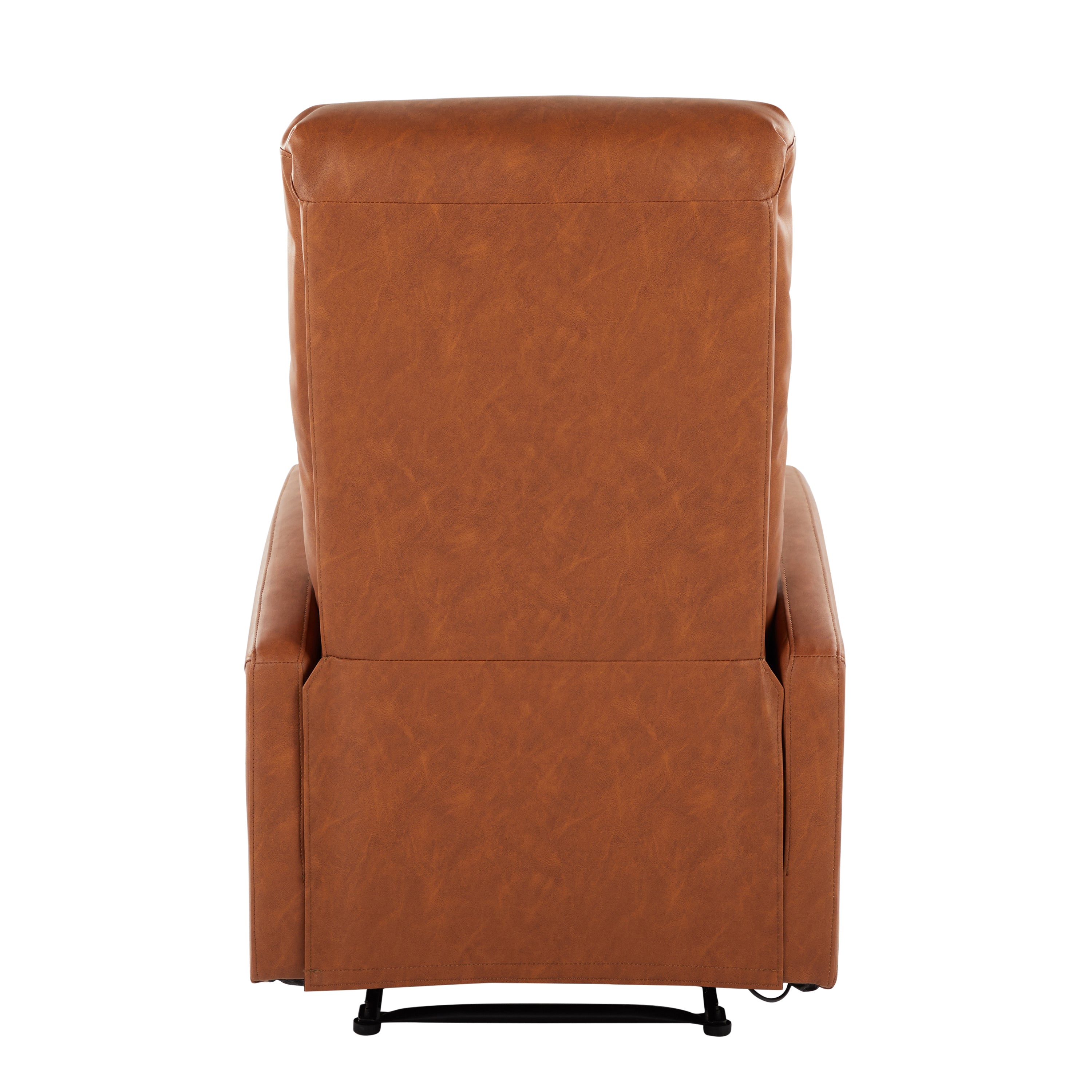 Contemporary Recliner Chair in Camel Faux Leather
