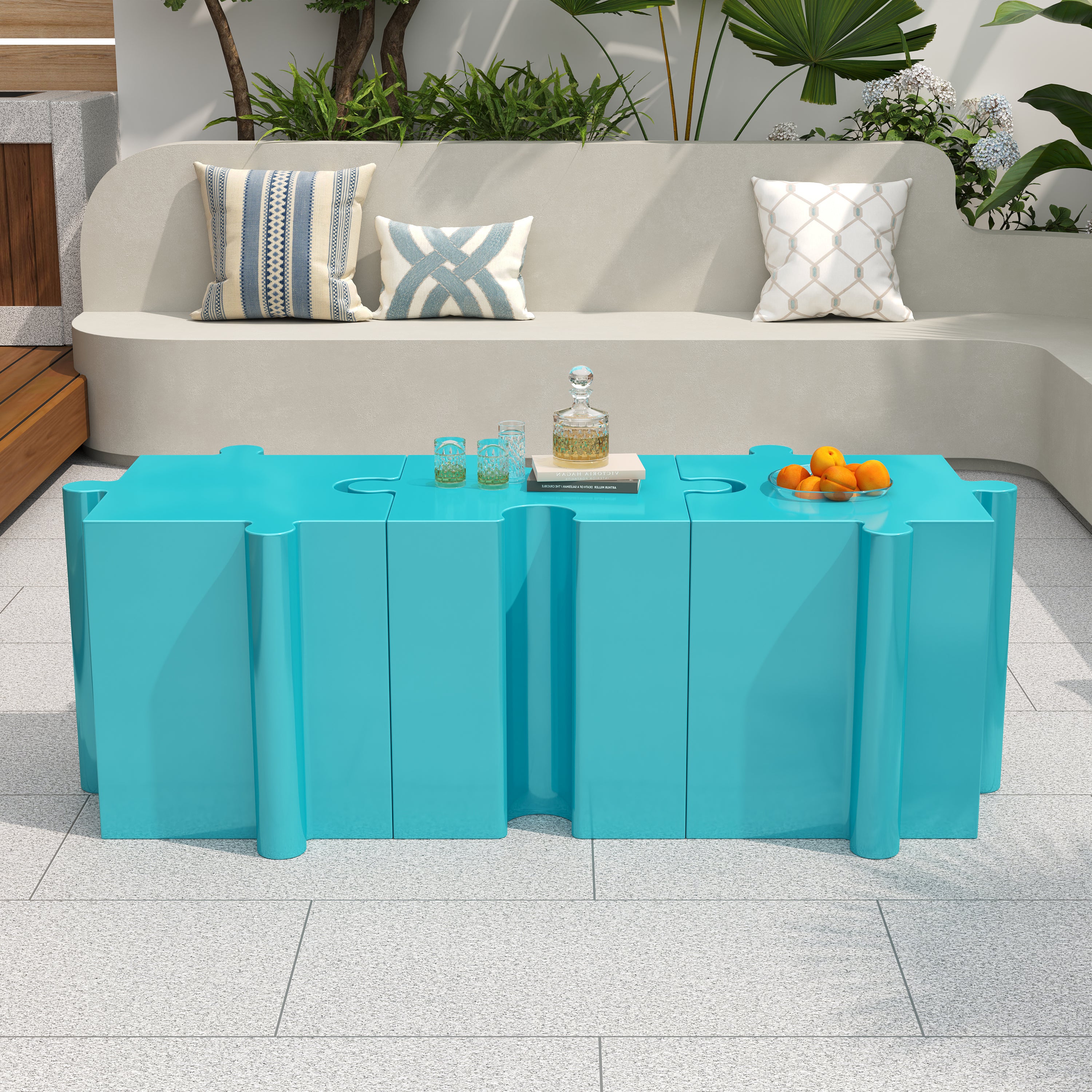 Puzzle Art Side Table - Modular Concave Edge MGO Table