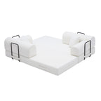 Convertible Sleeper Sofa Bed in Beige Corduroy