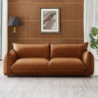 Emma Mid Century Modern Luxury Cognac Leather Sofa