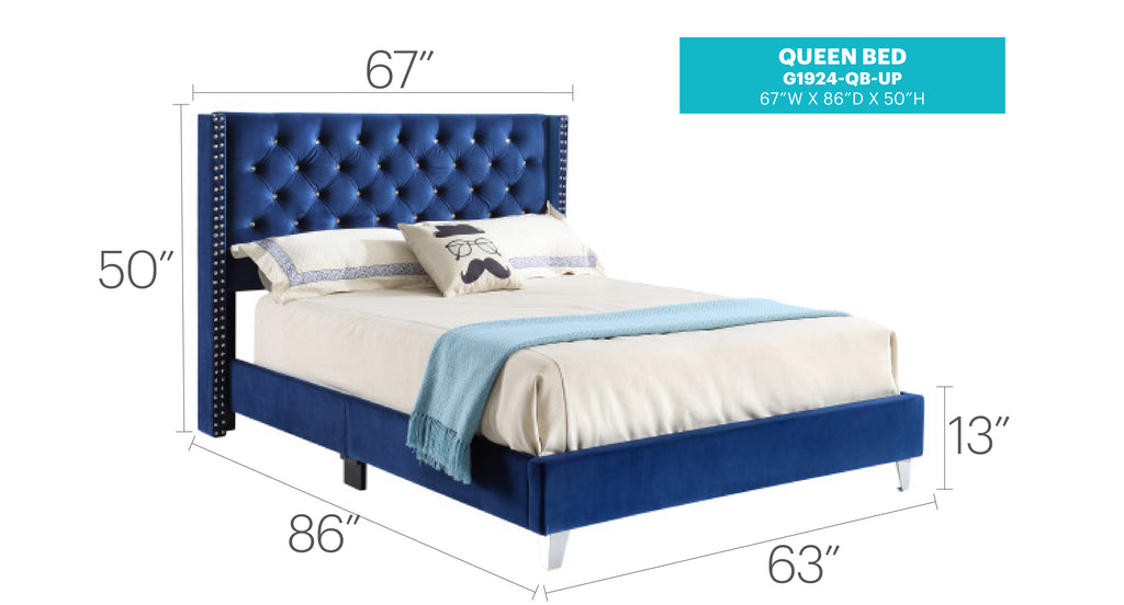 Stylish Upholstered Queen Bed