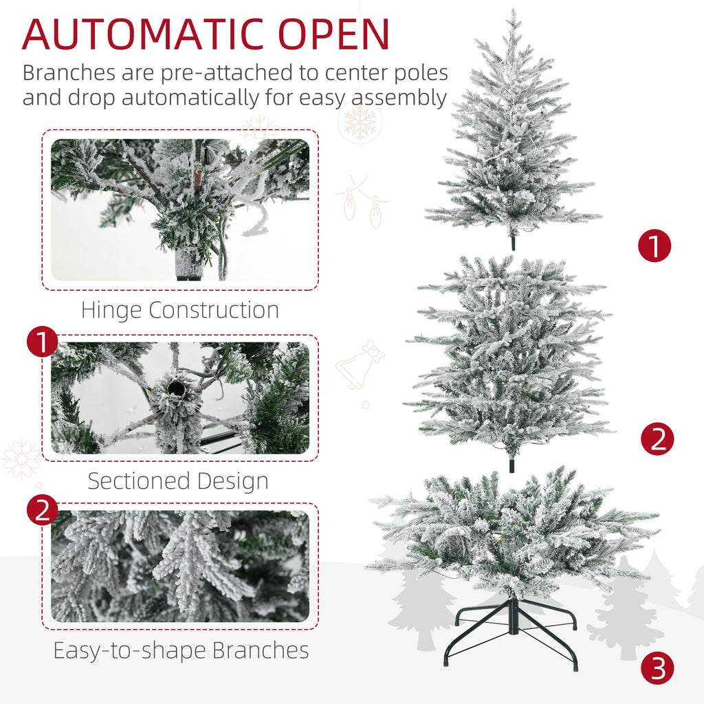 HOMCOM 6ft Tall Prelit Artificial Christmas Tree