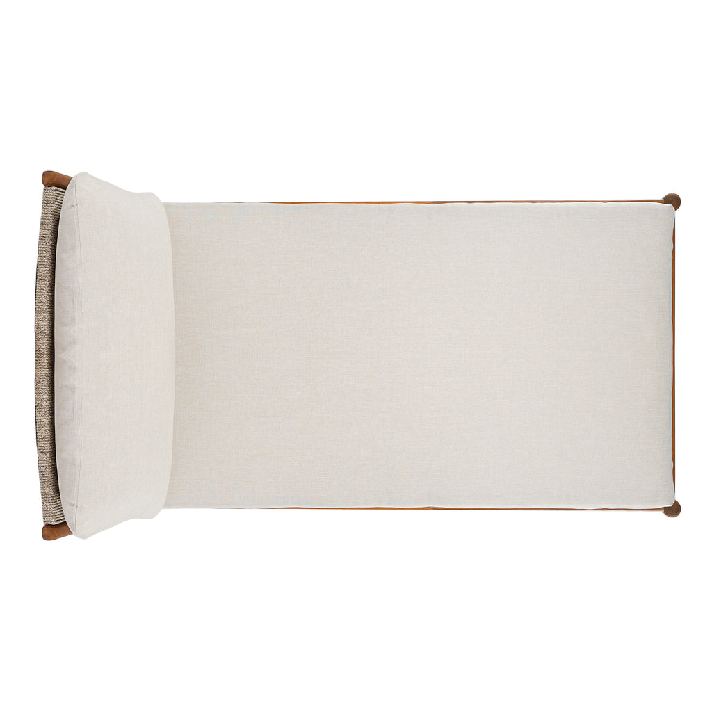 Cape Outdoor Acacia Chaise Lounge with Rope Woven