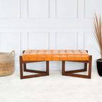Mid-Century Riley Leather Bench