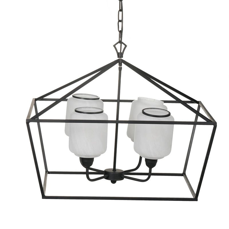 Sleek Industrial Iron Chandelier