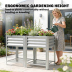 Outsunny Galvanized Steel Raised Garden Bed with Storage Shelf