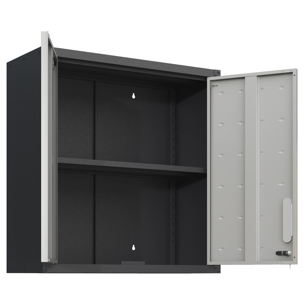 Metal Wall-Mounted Tool Storage Cabinet with Locking Door