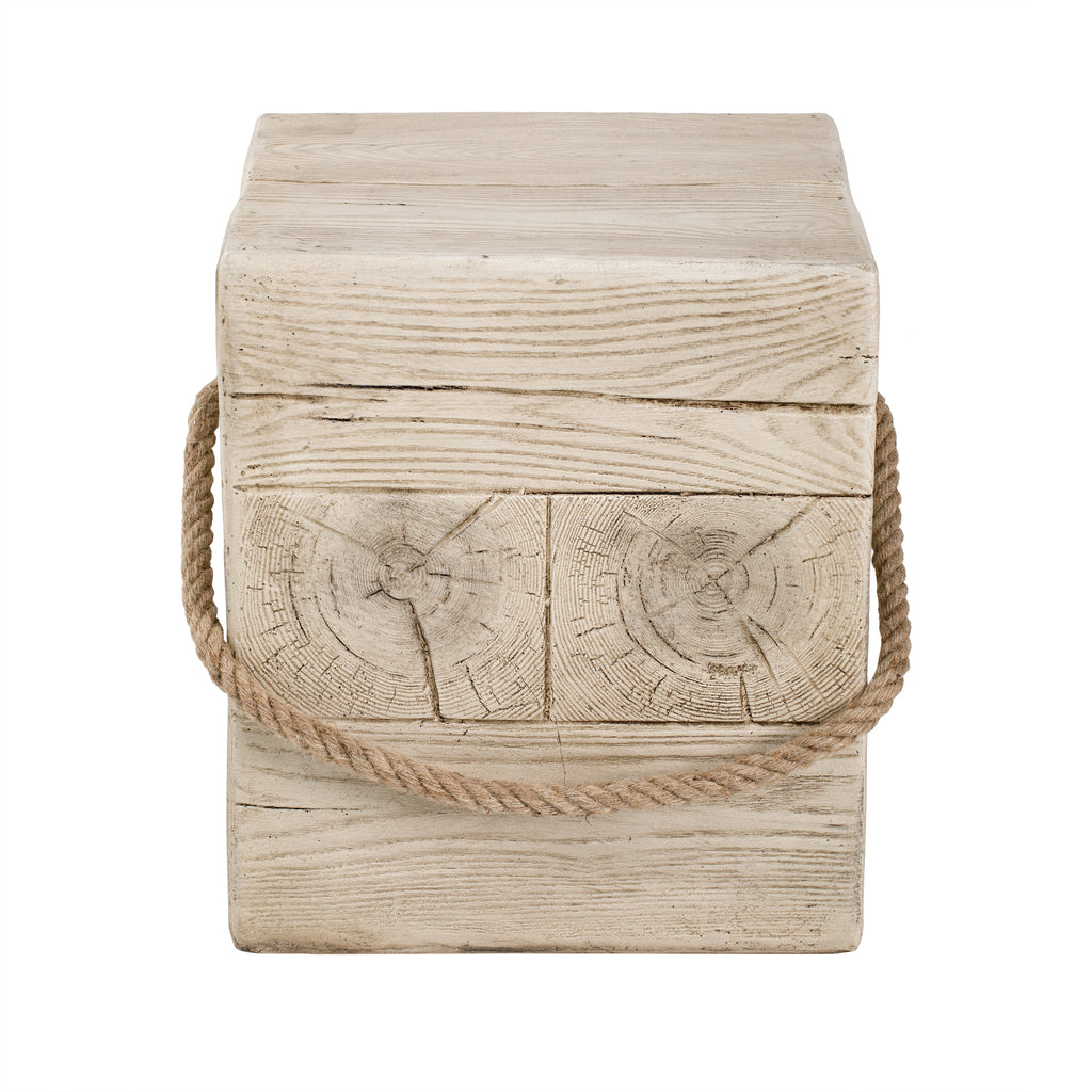 Outdoor Wood Grain Square MGO Side Table