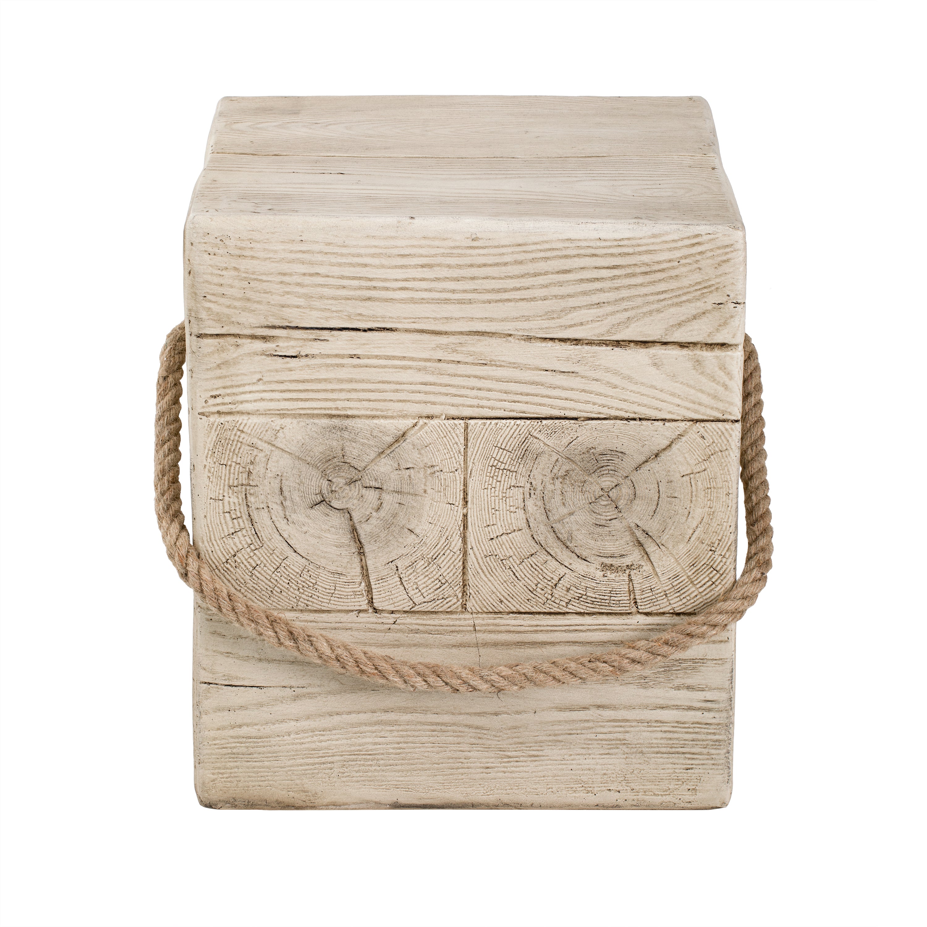 Outdoor Wood Grain Square MGO Side Table
