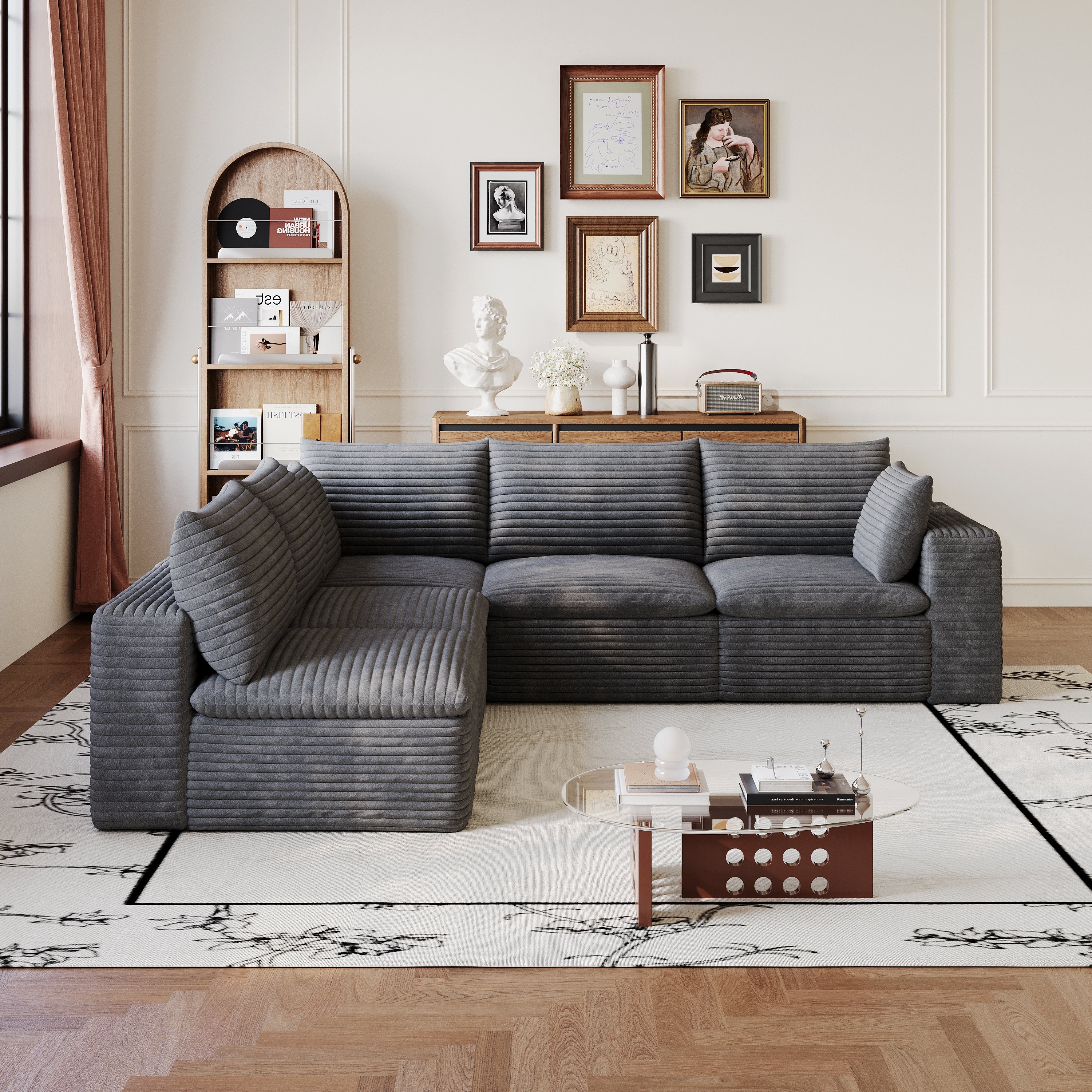 Cloud Sofa - Corduroy Fabric Deep Seat Couch