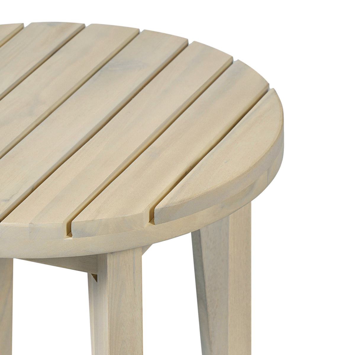 Outdoor 16" Square Acacia Wood Side Table - Light
