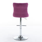 Swivel Velvet Barstools with Adjustable Seat Height