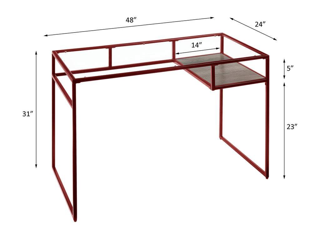 Yasin Glass Top Desk