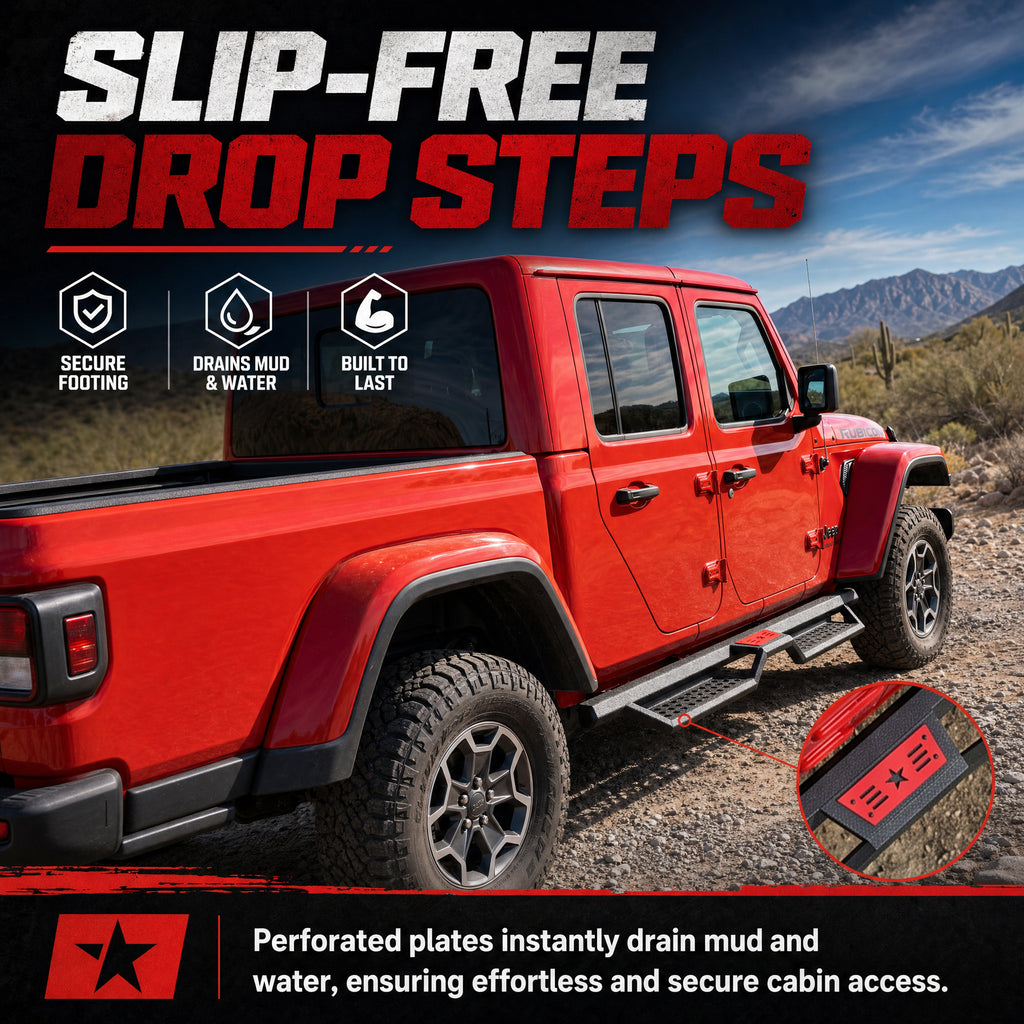 Hexagonal Style Running Boards Compatible with Jeep Gladiator