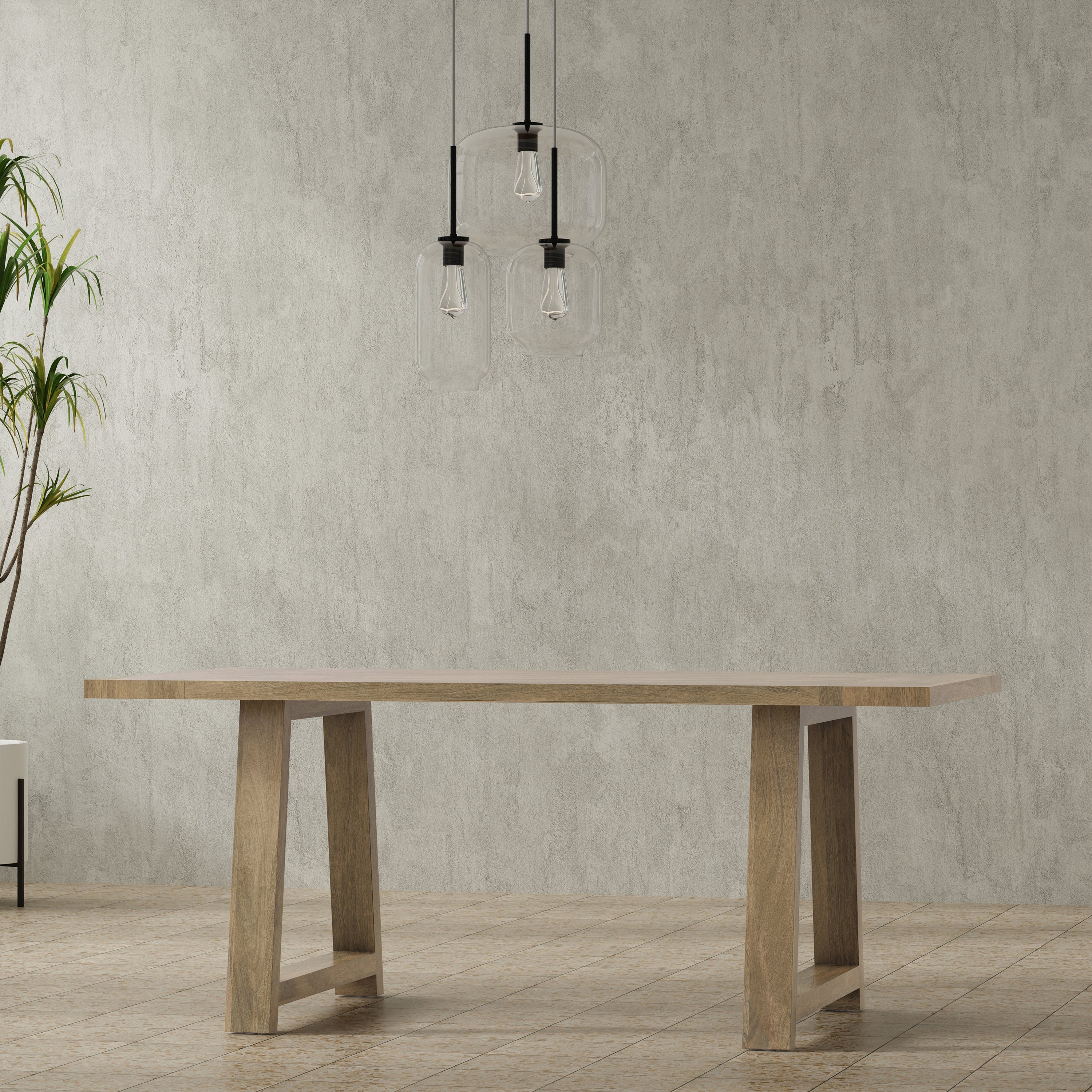 Whitley 72 Inch Wide Solid Mango Farmhouse Dining Table