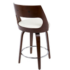 Mid-Century Modern Counter Stool with Swivel in Cherry