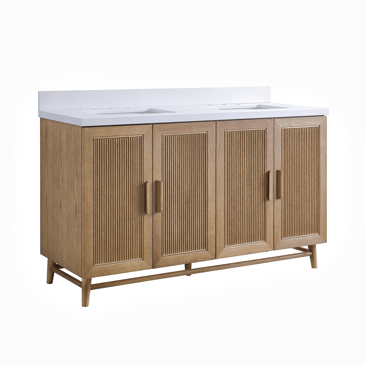 Light Coffee Freestanding Single Sink Bathroom Vanity