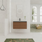 36" Wall Mounted Bathroom Vanity with Resin Basin