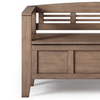 Adams 48 Inch Wide Solid Wood Entryway Storage Bench