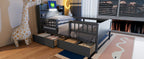 Wood Twin Size Platform Bed with Built-in LED Light