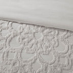 King/Cal King 3-Piece Tufted Cotton Chenille Medallion Duvet Cover Set