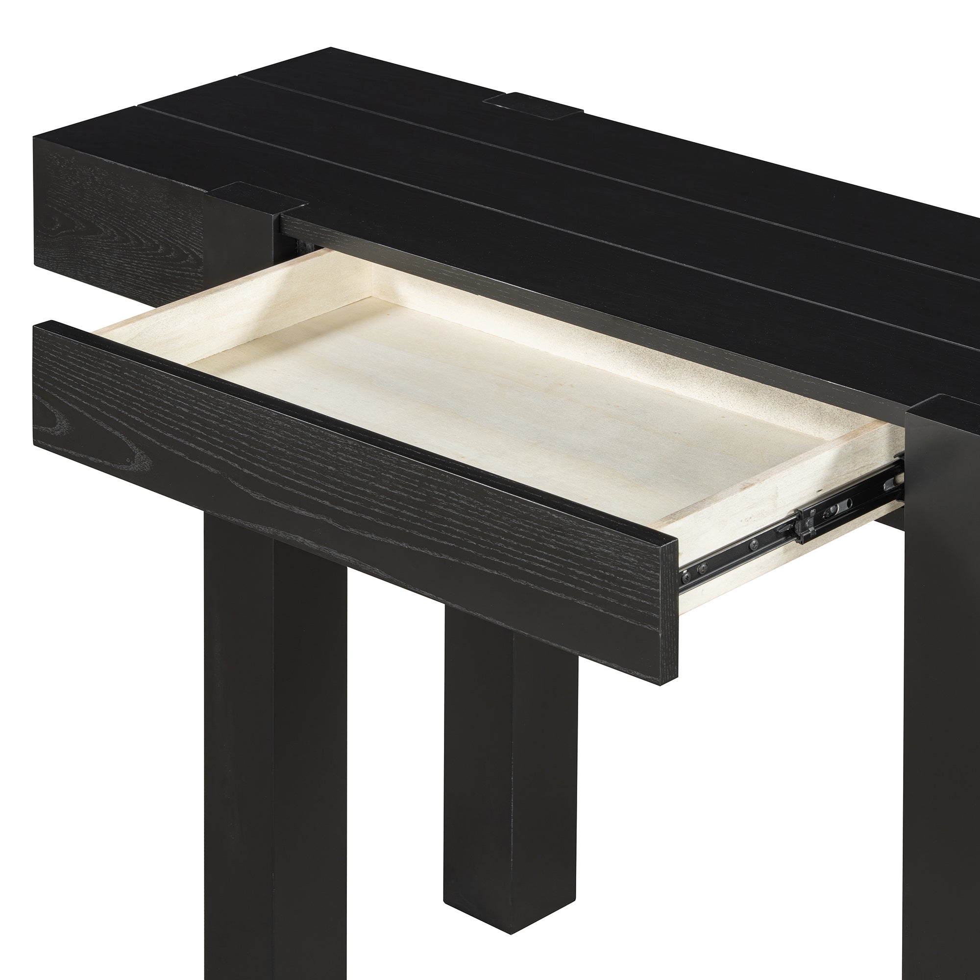 TREXM Rustic Minimalist Console Table with Hidden Drawer