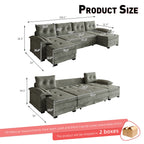 109.5" U-Shaped Sleeper Sofa with Pull Out Bed