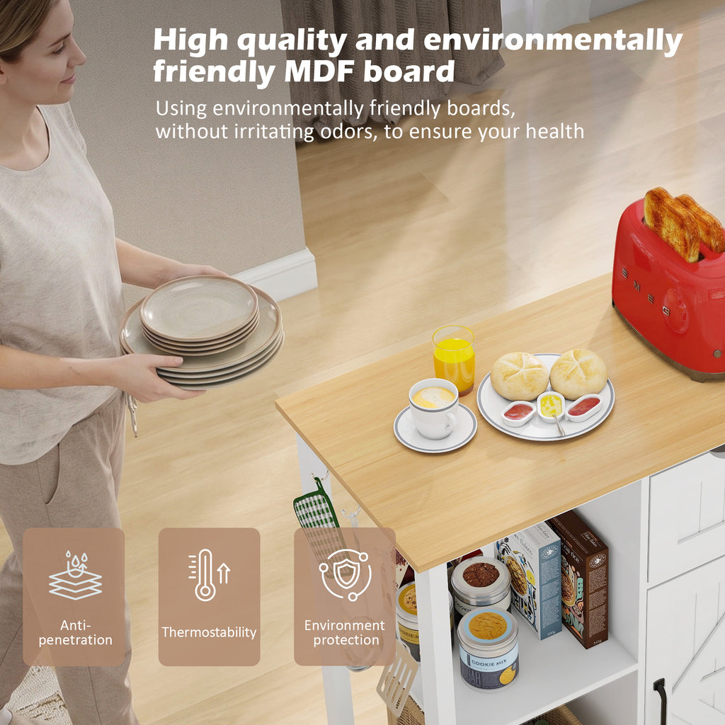 Kitchen Island Cart with Mobile Storage