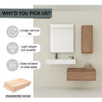30 Inch Wall-Mounted Bathroom Vanity with Resin Sink and Side Cabinet