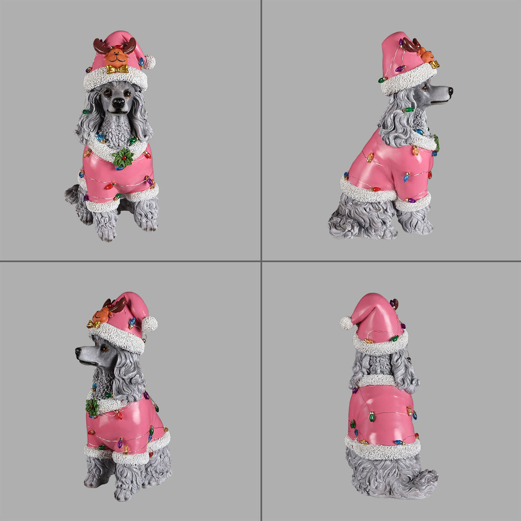 Christmas Poodle Statue