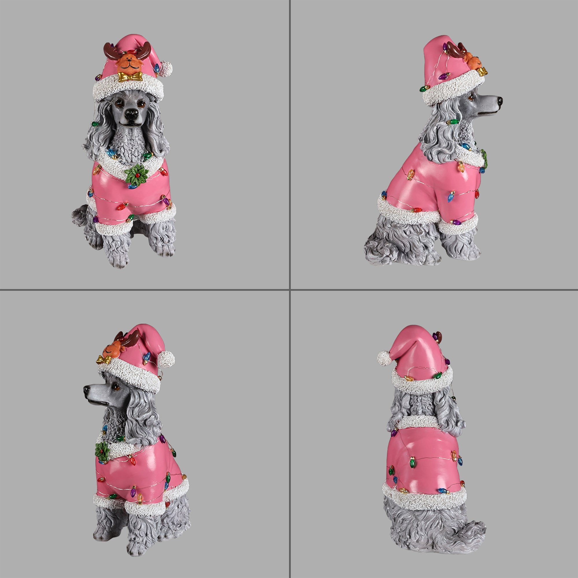 Christmas Poodle Statue