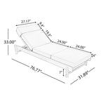Light Teak Acacia Wood Chaise Lounge Set: 1 Frame + 1 4-Fold