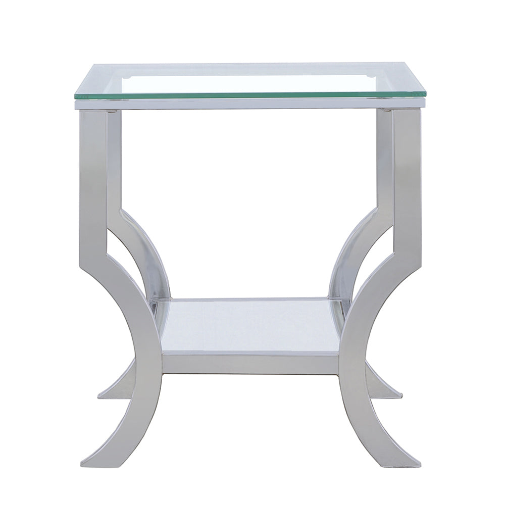 Contemporary Chrome End Table