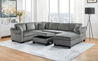 Sectional Sofa 111.8" U-Shaped Chenille Upholstered Couch