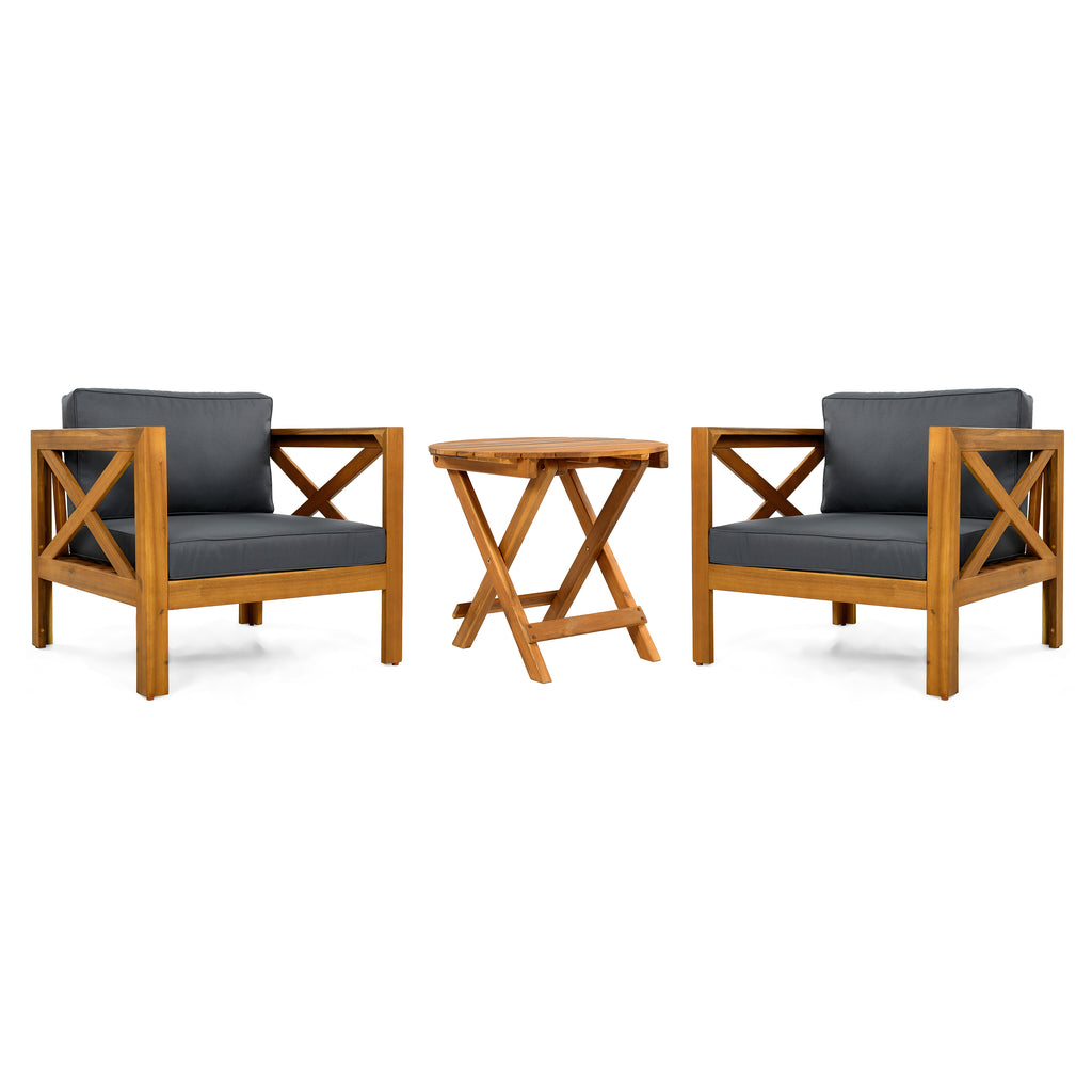 Patio Conversation Set, Outdoor Wood Conversation Seat