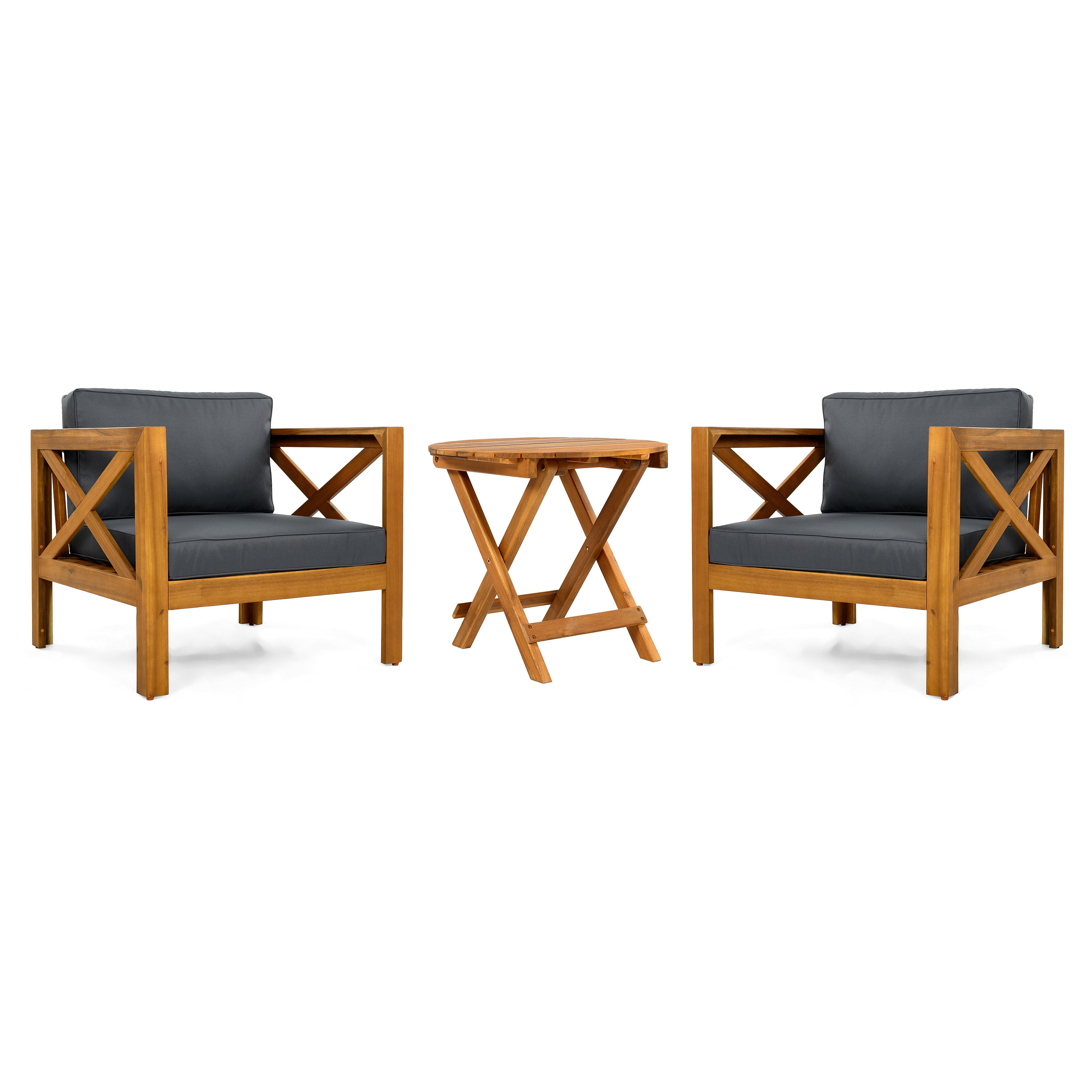 Patio Conversation Set, Outdoor Wood Conversation Seat