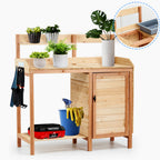 Outdoor Wooden Potting Bench Table with Sink