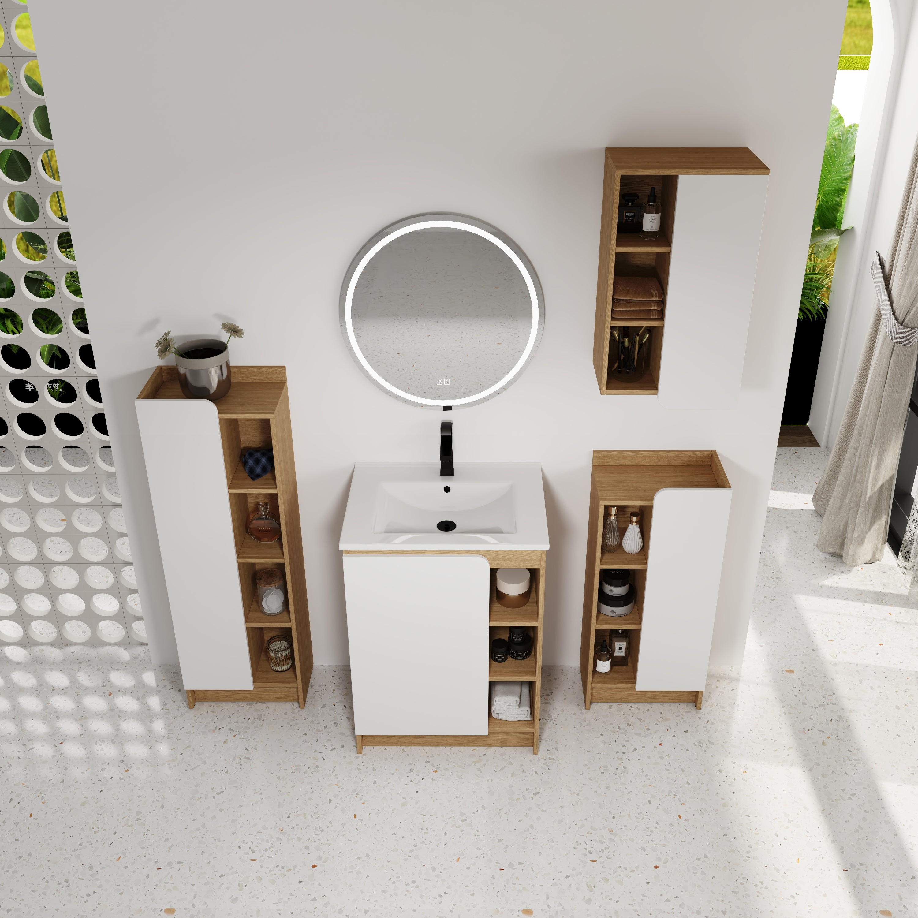 4-Piece Light Bathroom Vanity Set