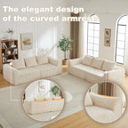 Minimalist 3+3 Seater Corduroy Sofa Set