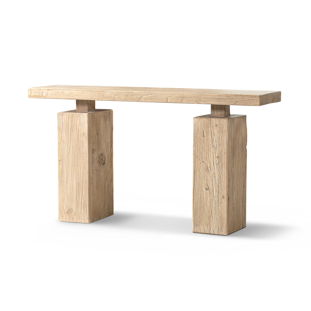 Calder 60" Solid Reclaimed Elm Plinth Console Table