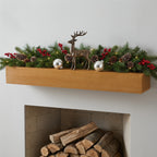 48" Fireplace Mantel Fir Wood Wall-Mounted & Floating Shelf
