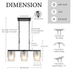 Minimalist 3-Light Linear Chandelier