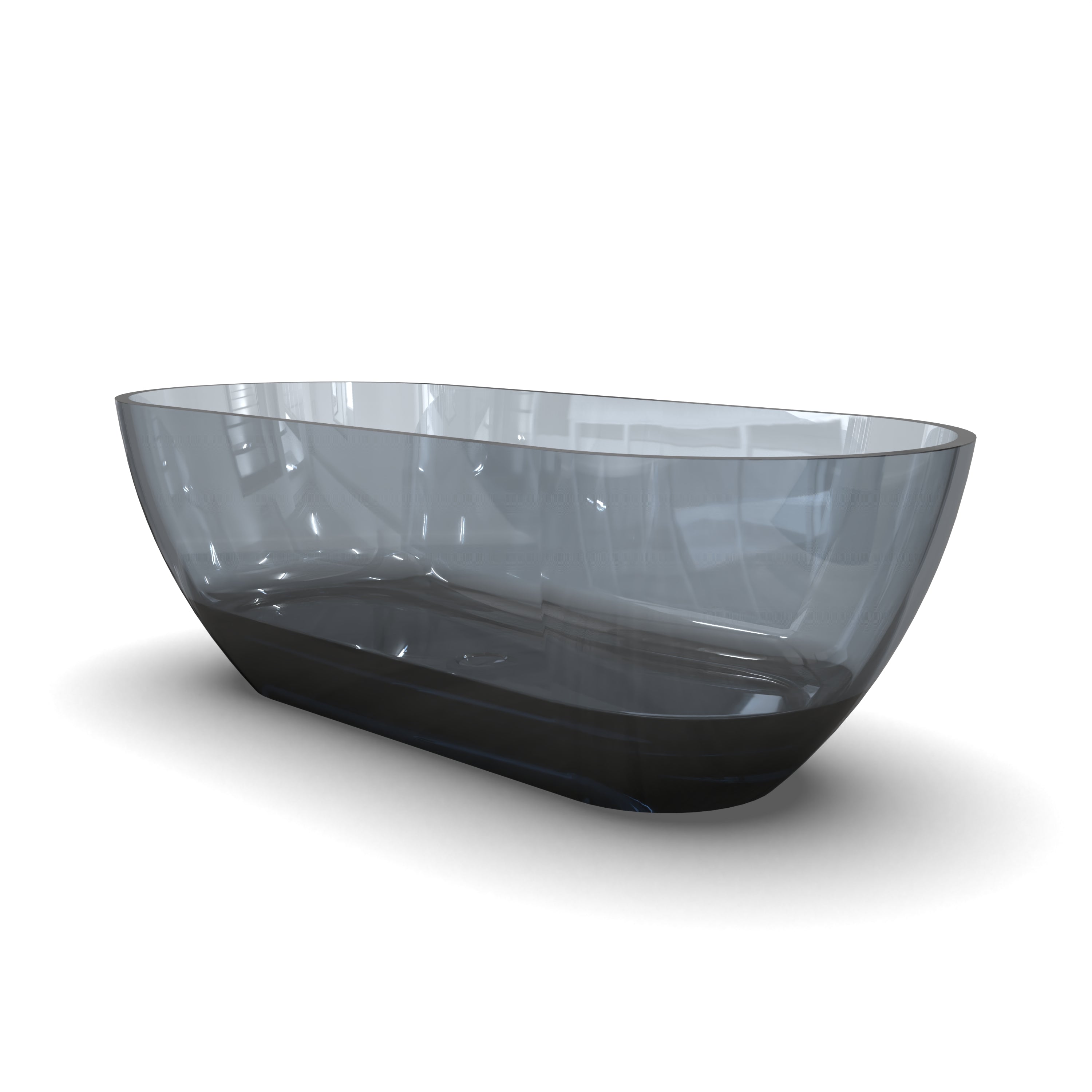 68.9 Inch Translucent Freestanding Bathtub