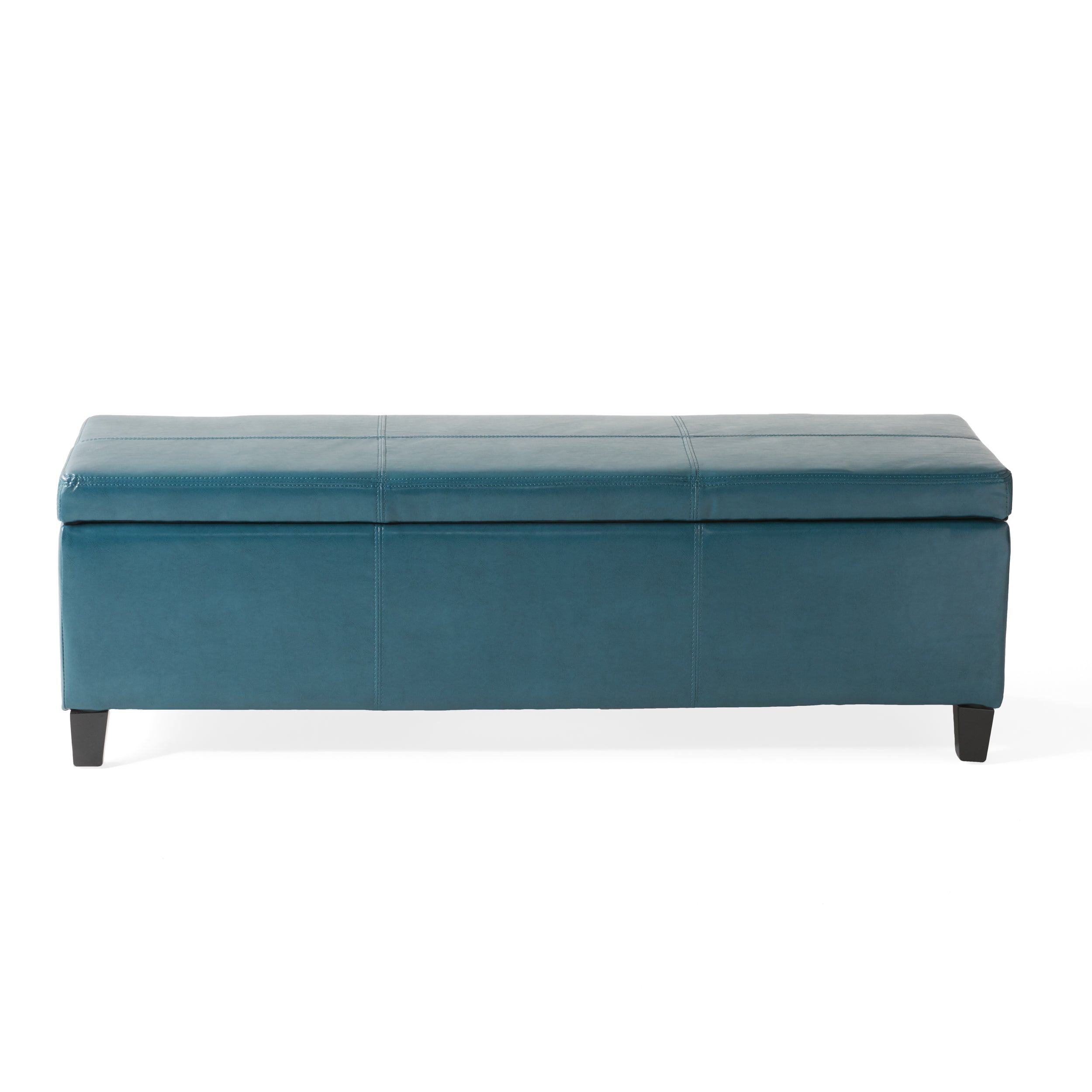 Upholstered PU Leather Storage Ottoman