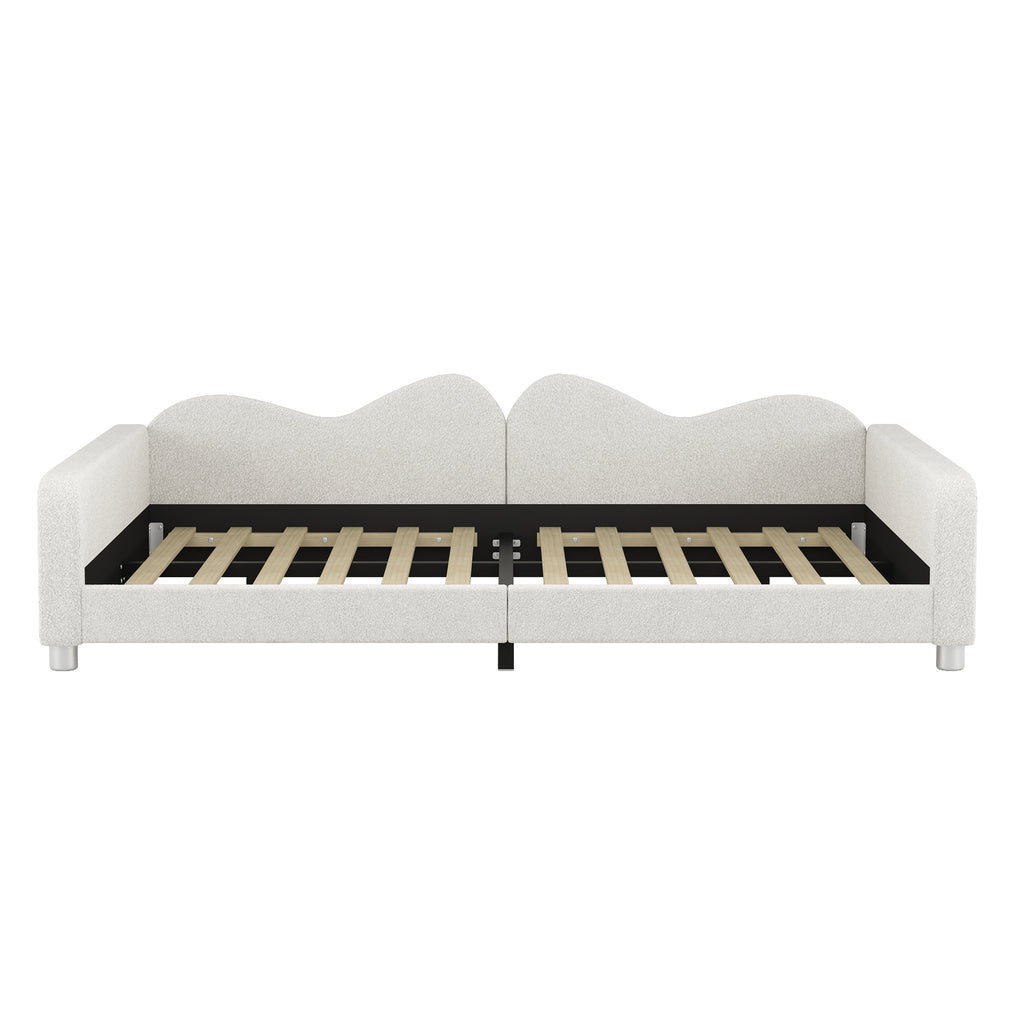 Full Size Upholstered Daybed in Sherpa Fabric