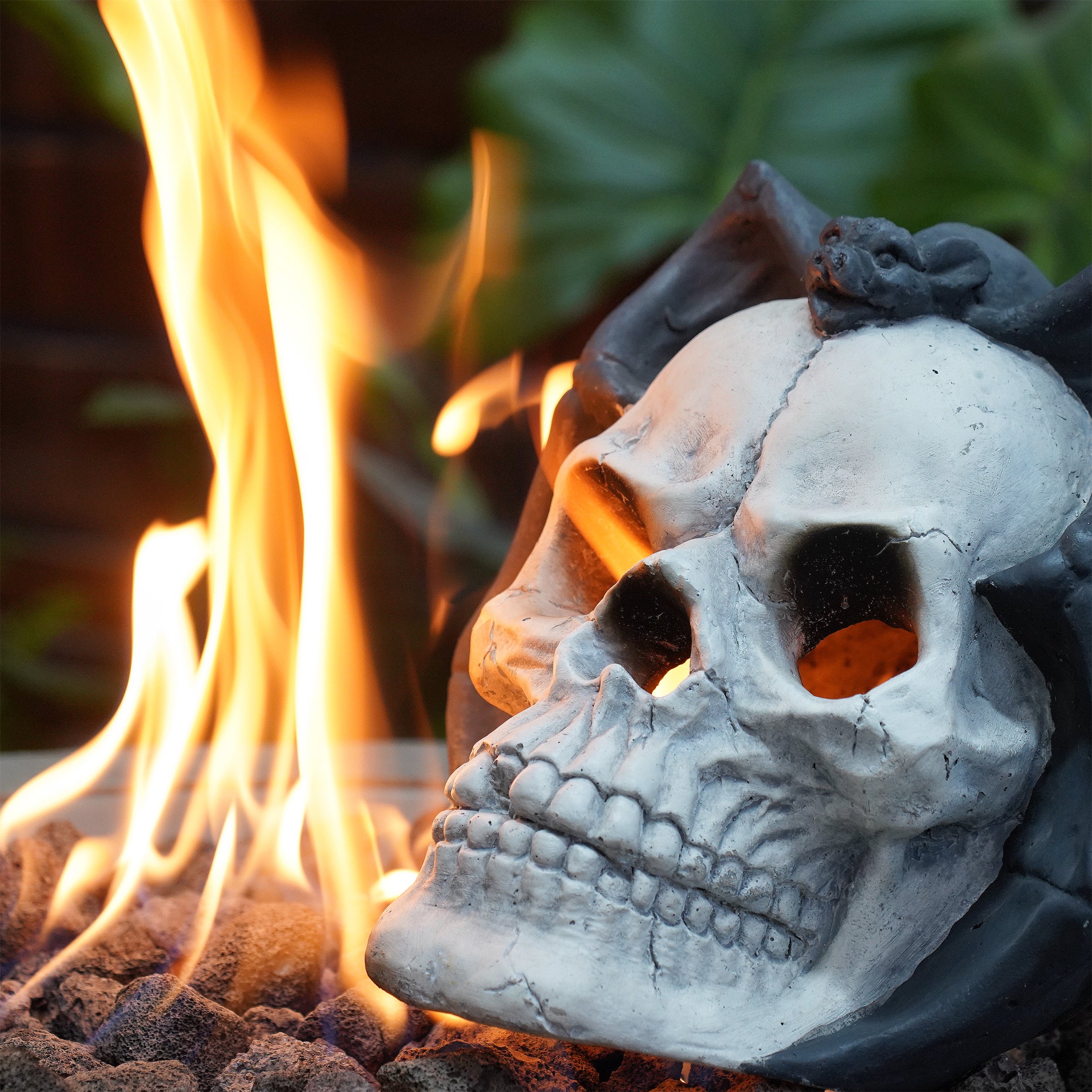 Demon Skull Gas Log for Ventless Fireplaces