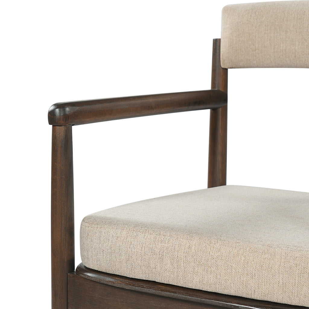 2 Pack Rubberwood Dining Arm Chairs