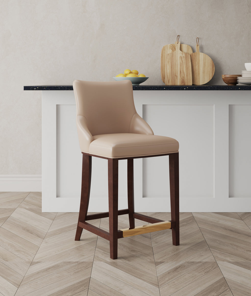 Shubert Wood Upholstered Counter Stool
