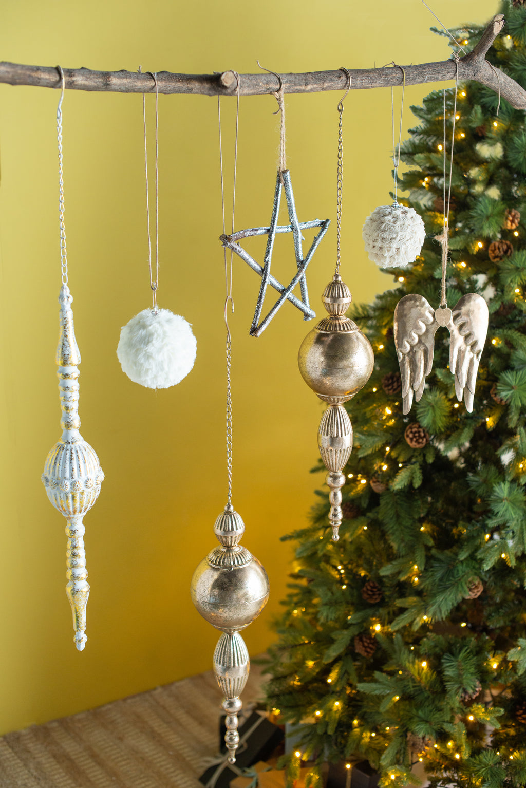 4" Cream Shabby Chic Ruffled Ornament Ball