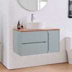 36-Inch Double Drawer + Single Door Wall-Mounted Bathroom Vanity